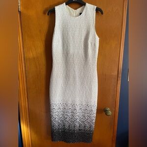 Unique White and black sequined dress.